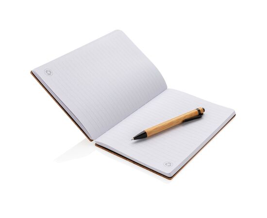 A5 Bamboo notebook & pen set Brown - XD Collection P772.159