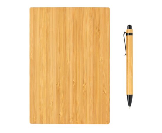 A5 Bamboo notebook & pen set Brown - XD Collection P772.159