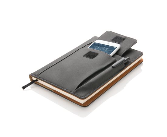 Notebook with phone pocket Black - XD Collection P773.071
