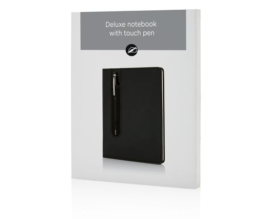 Carnet A5 à couverture rigide en PU avec Stylo tactile Noir - XD Collection P773.311