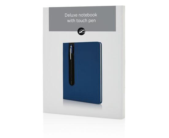 Standard hardcover PU A5 notebook with stylus pen Dark blue - XD Collection P773.315