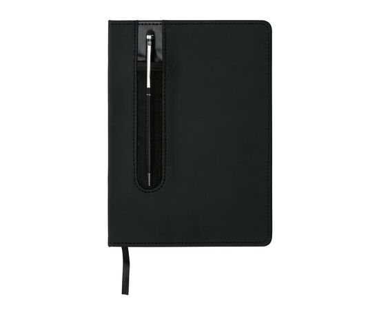 Carnet A5 à couverture rigide en PU avec Stylo tactile Noir - XD Collection P773.311
