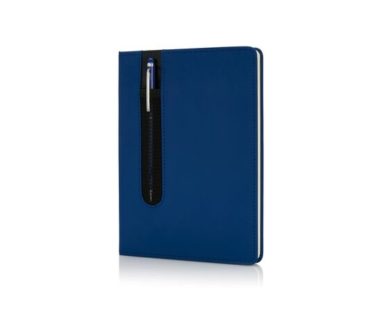 Standard hardcover PU A5 notebook with stylus pen Dark blue - XD Collection P773.315