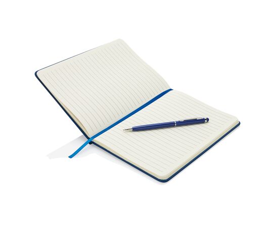 Standard hardcover PU A5 notebook with stylus pen Dark blue - XD Collection P773.315