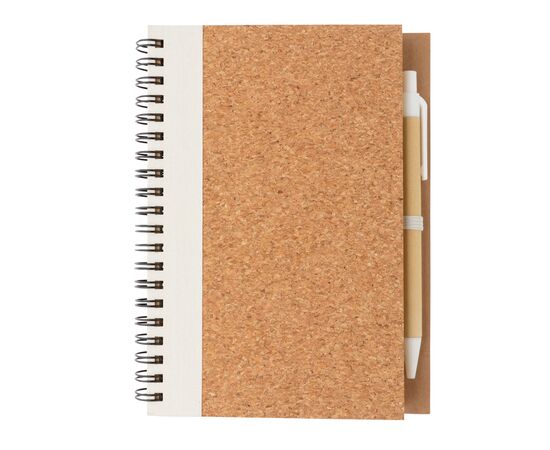 Kork Spiral-Notizbuch mit Stift Weiß - XD Collection P774.273