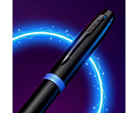 Stylo bille Parker IM Vibrant Rings Noir, Bleu -  1006049.081.Blauwschrijvend