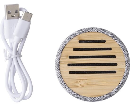Enceinte sans fil en bambou Cory Gris -  1014855.003