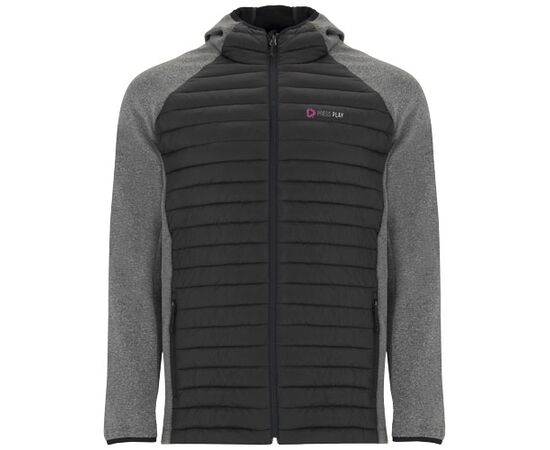 Minsk unisex hybrid geïsoleerd jack Zwart, Heather zwart - Roly R11208M1