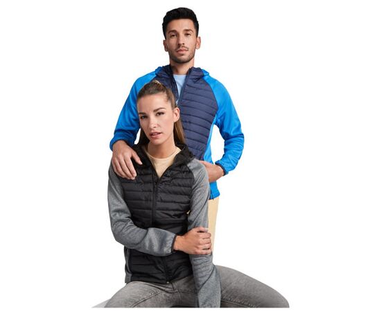 Minsk unisex hybrid geïsoleerd jack Zwart, Heather zwart - Roly R11208M1
