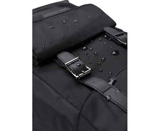 rPET (290T) polyester twill flap backpack Marlowe Black -  1015156.001