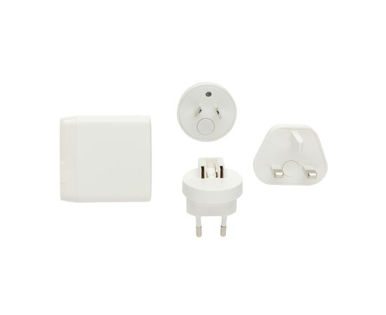 TravelCharge Pro Reiseladegerät mit USB-C aus RCS rec. ABS Weiss, Schwarz - XD Collection P821.0203