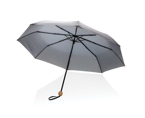 20.5" Impact AWARE™ RPET 190T pongee bamboe miniparaplu Antraciet - XD Collection P850.572