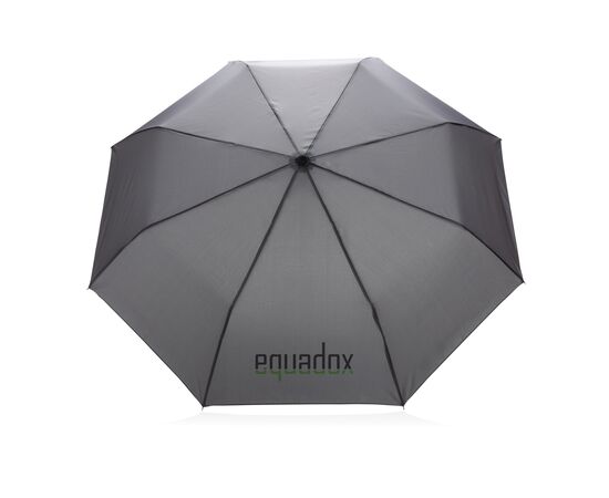 20.5" Impact AWARE™ RPET 190T pongee bamboe miniparaplu Antraciet - XD Collection P850.572