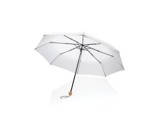 20.5" Impact AWARE™ RPET 190T Pongee bamboo mini umbrella White - XD Collection P850.573