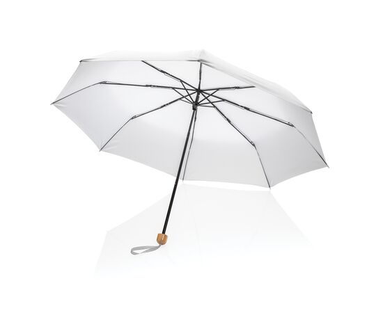 20.5" Impact AWARE™ RPET 190T Pongee bamboo mini umbrella White - XD Collection P850.573