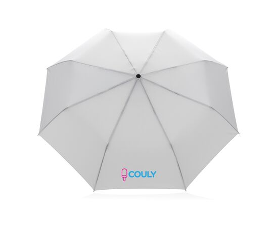 20.5" Impact AWARE™ RPET 190T Pongee bamboo mini umbrella White - XD Collection P850.573