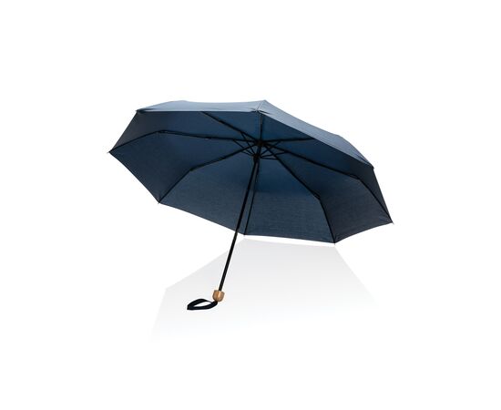 20.5" Impact AWARE™ RPET 190T Pongee bamboo mini umbrella Dark blue - XD Collection P850.575