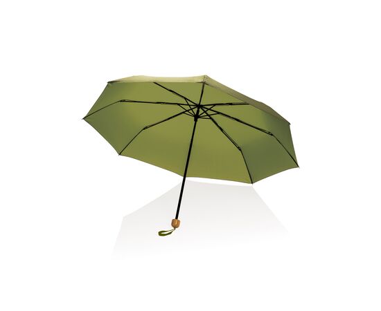 20.5" Impact AWARE™ RPET 190T Pongee bamboo mini umbrella Green - XD Collection P850.577
