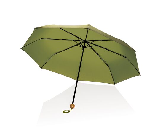 20.5" Impact AWARE™ RPET 190T Pongee bamboo mini umbrella Green - XD Collection P850.577