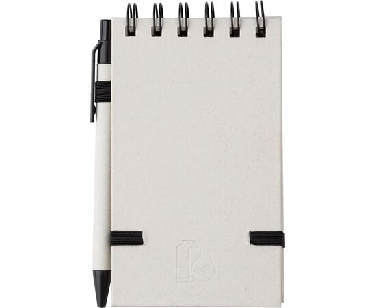 Carnet à spirale A6 en carton recyclé Martha Noir, Blanc -  1042892.040
