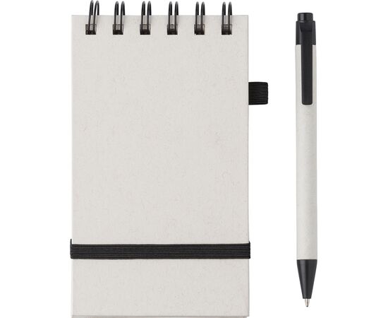 Carnet à spirale A6 en carton recyclé Martha Noir, Blanc -  1042892.040
