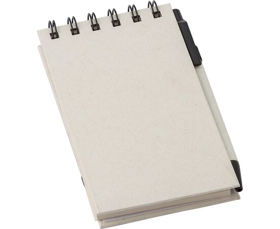 Carnet à spirale A6 en carton recyclé Martha Noir, Blanc -  1042892.040