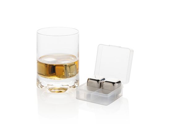 Herbruikbare RVS ijsblokjes 4st Zilver - XD Collection P911.082