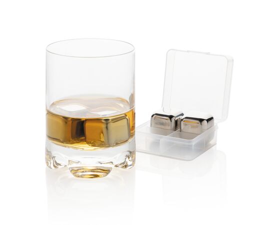 Herbruikbare RVS ijsblokjes 4st Zilver - XD Collection P911.082