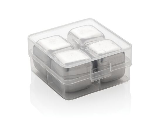 Herbruikbare RVS ijsblokjes 4st Zilver - XD Collection P911.082