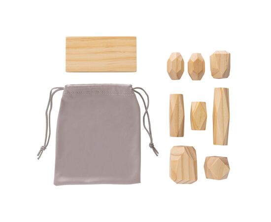Ukiyo Crios wooden balancing rocks in pouch Brown - Ukiyo P940.299