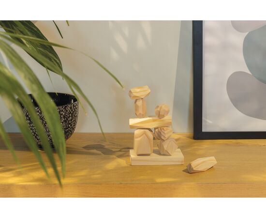 Ukiyo Crios wooden balancing rocks in pouch Brown - Ukiyo P940.299