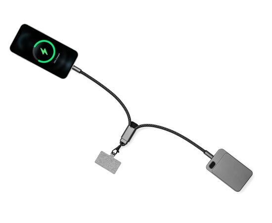 BrandCharger Lany Wristband Charge oplaadkabel Gun metal -  1163688.411