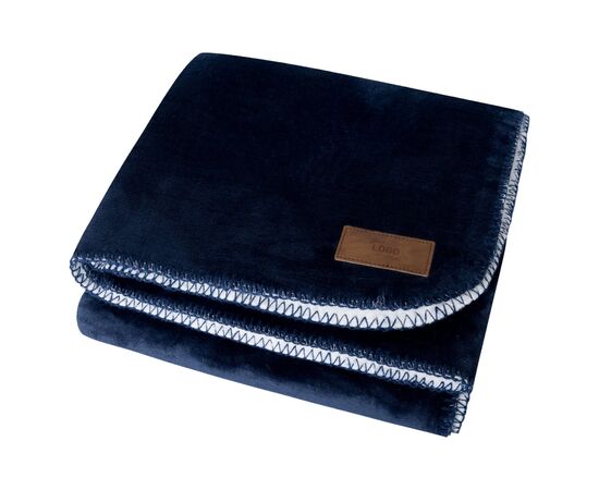 Fleece blanket with sherpa backing - 120x150cm Navy, Weiss - Nilton's 1566-14-A06