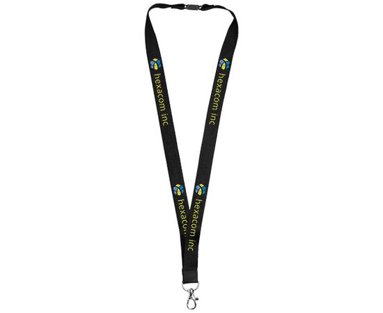 Julian bamboe lanyard met veiligheidssluiting Zwart - Unbranded 10251101