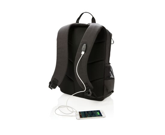 Lima 15.6" RFID & USB laptop backpack Black, Grey - XD Xclusive P762.401