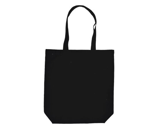 Katoenen tas met lange hengsels en bodem - GOTS Zwart - Seano 6225-03-A03