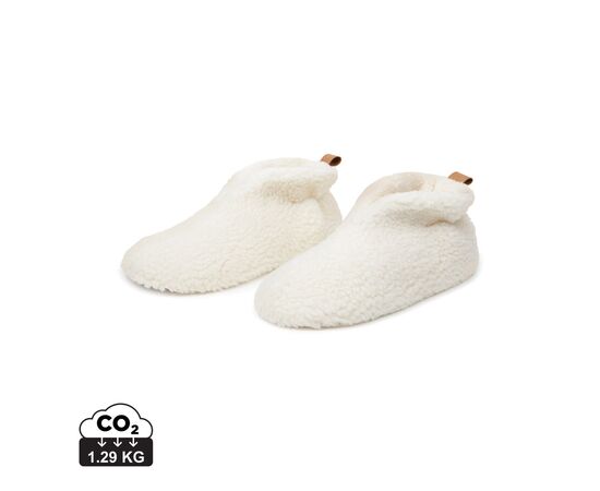 VINGA Santos kuschelige Hausschuhe aus RCS recyceltem PET Off white - Vinga V499201SM