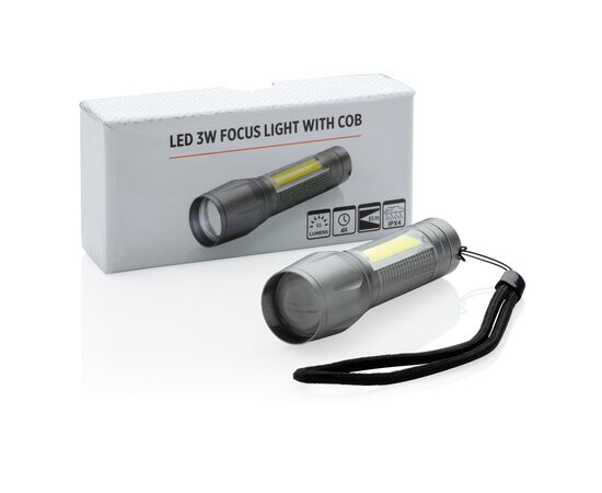 LED 3W focus torch with COB Grey - XD Collection P513.522