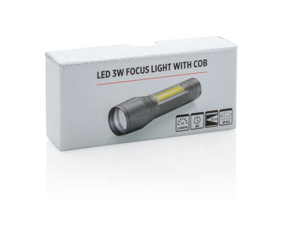 LED 3W focus torch with COB Grey - XD Collection P513.522