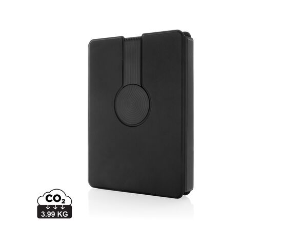 Swiss Peak RCS rePU notebook with 2-in-1 wireless charger Black - Swiss Peak P774.562