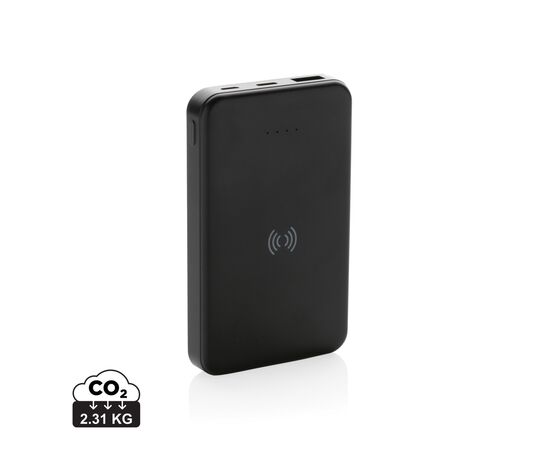 Powerbank 5000mAh avec induction 5W en plastique recyclé RCS Noir - XD Collection P322.621