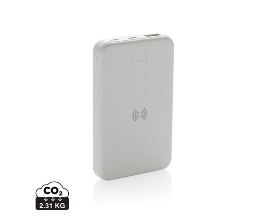 RCS gerecycled plastic 5.000 mAh 5W draadloze powerbank Wit - XD Collection P322.623