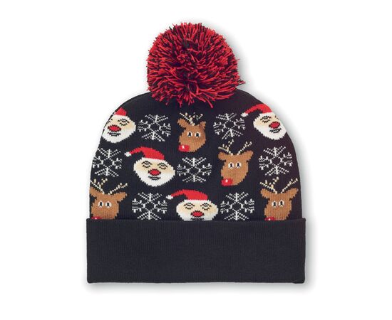 Weihnachtliche Strickmütze Schwarz -  CX1529-03