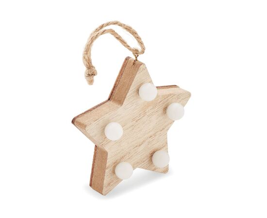 Houten ster met lichtjes Hout -  CX1531-40