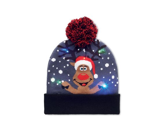 Gebreide kerstmuts LED Blauw -  CX1539-04