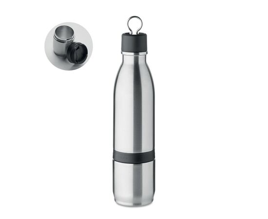 2 in 1 double wall bottle 500ml Matt silver -  MO6948-16