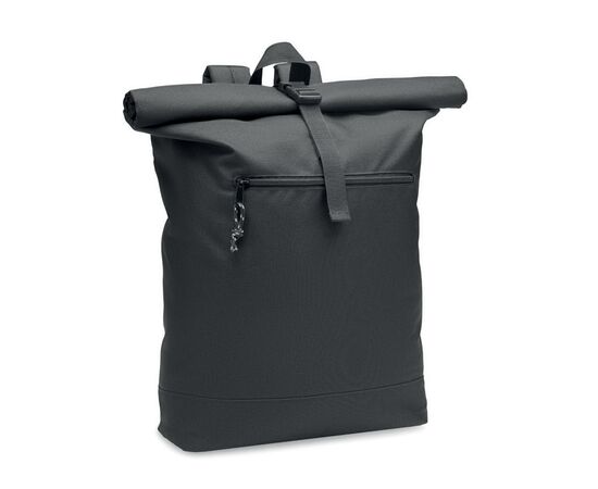 Rolltop-Rucksack 600D RPET Schwarz -  MO6998-03