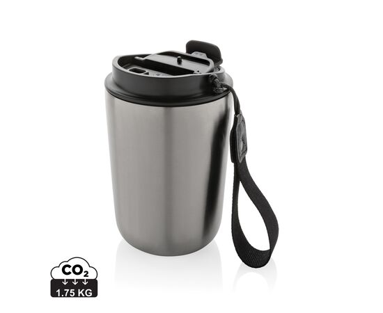 Cuppa RCS re-steel vacuum tumbler with lanyard Silver, Black - XD Collection P435.022