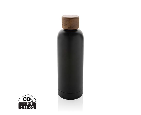 Wood RCS-gecertificeerde gerecycled rvs vacuümfles Zwart - XD Collection P435.531