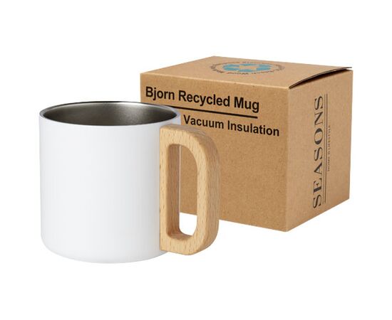 Tasse Bjorn de 360 ml en acier inoxydable recyclé certifiée RCS avec isolation sous vide et couche de cuivre  Blanc - Seasons 10074001